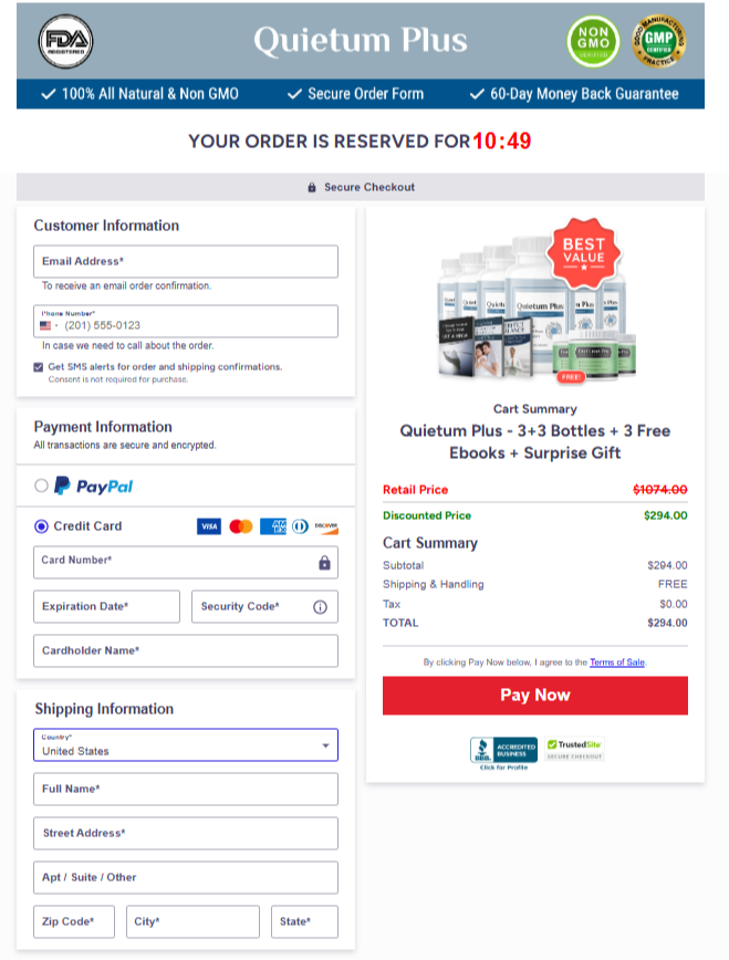 Quietum Plus Official Website Secure Order Page
